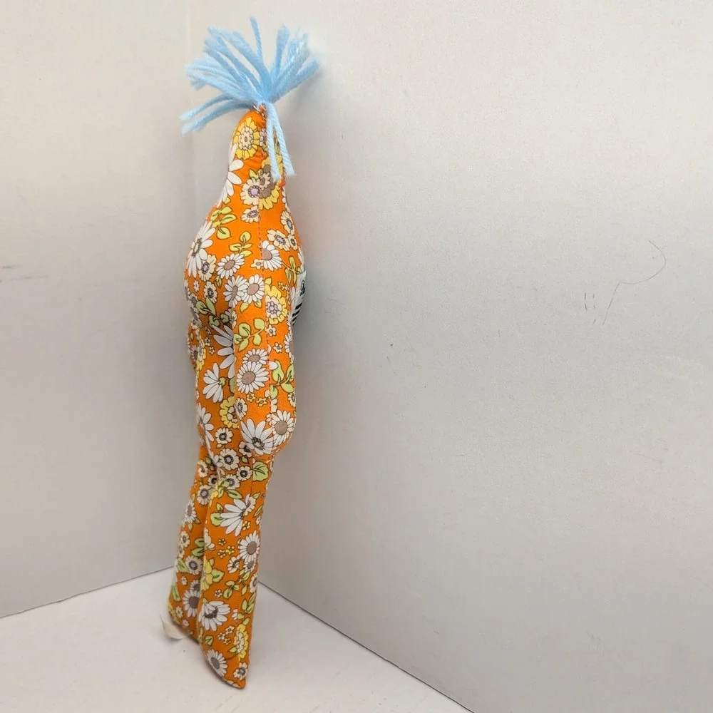 Dammit Doll Classic Stress Relief Gag Gift Orange Floral Daisy Blue Hair